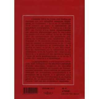 Code civil (édition 2012)   Achat / Vente livre Collectif pas cher