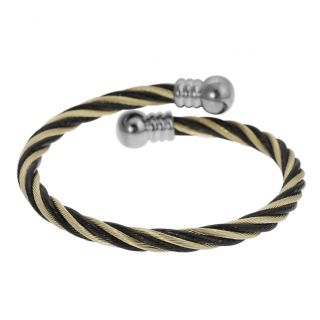 Goldtone Stainless Steel Twisted Wire Cuff Bracelet