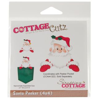 CottageCutz Die 4X4 Santa Peeker Coordinates With 4X4322