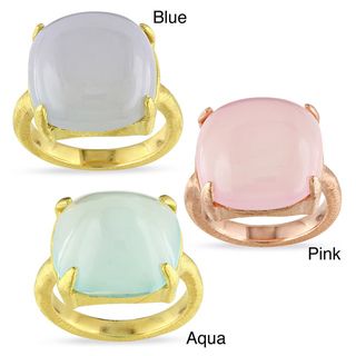 Miadora 18k Gold plated Silver Chalcedony Ring