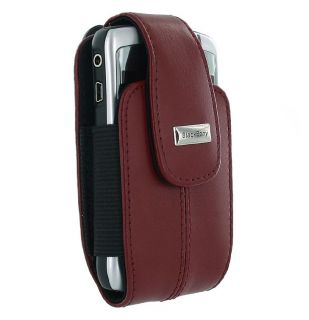 BlackBerry Curve Red Leather Swivel Holster