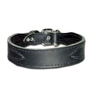 Leather Tapered Dog Collar model 132 (Black, 23 in.)