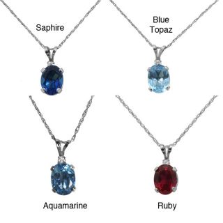 Jenne Sterling Silver Created Gemstone and CZ Necklace Today $22.49 5