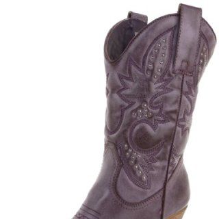 Women Purple Cowboy Boots Shoes
