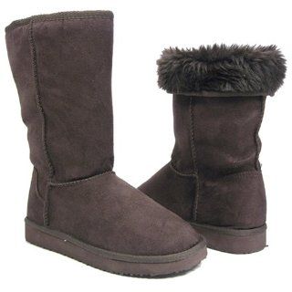 Brown Soft Furry Winter Boots Vegan Women