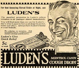 1918 Ad Ludens Menthol Candy Cough Drops Prestige Brand