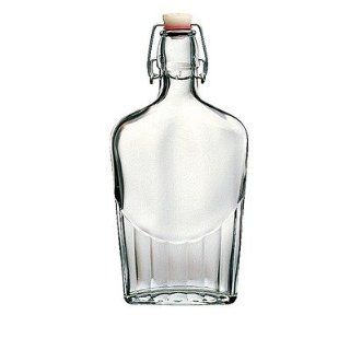 Bormioli Rocco Wire Bail 17 Ounce Glass Pocket Flask