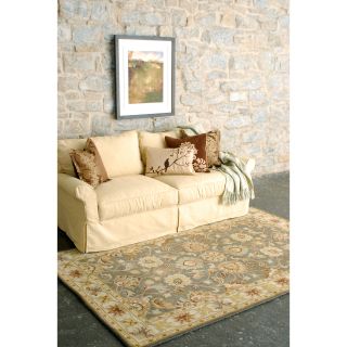 Hand tufted Traditional Coliseum Chocolate Floral Border Wool Rug (6