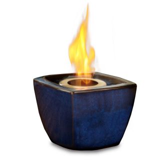 Real Flame Blue Ceramic Fire Pot