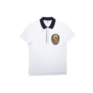 Short Sleeve Contrast Collar Pique Polo With Crest