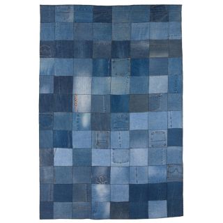 Hand knotted Abstract Denim Blue Wool Rug (5 x 8) Was $219.99 Sale