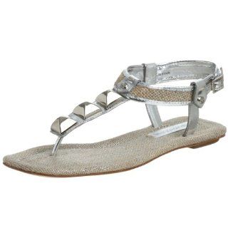 Womens Paley Flat Sandal,Silver,6 M US BCBGMaxazria Shoes