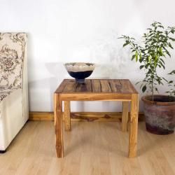 Farmed Teak Tung Oil Finished Inlay End Table (Thailand)