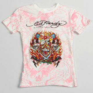 Ed Hardy Girls Tiger and Pirate T shirt