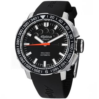 Alpina Mens Adventure Black Dial Black Rubber Strap Automatic Watch