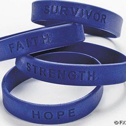 144 Blue Silicone Colon Cancer Awareness Bracelets Health