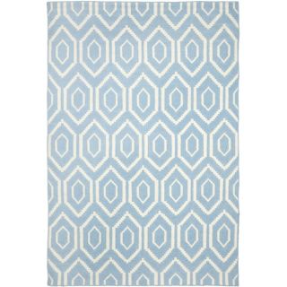 Moroccan Dhurrie Blue/ Ivory Wool Rug (6 x 9) Today $232.99 Sale $