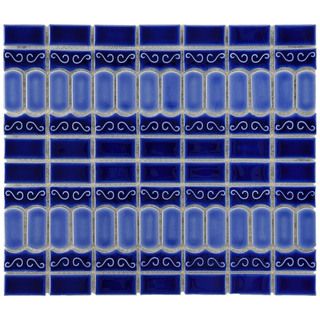 SomerTile 13.125x11.5 in Modena Cobalt Blue Porcelain Mosaic Tile