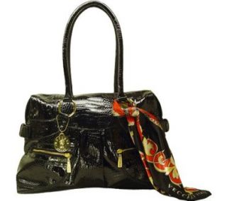 AS 149 Top Zip Handbag,Black Alligator Compressed Leather: Shoes