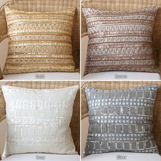 Beaded Mother of Pearl/ Sequin Pillow Pair (Set of 2)