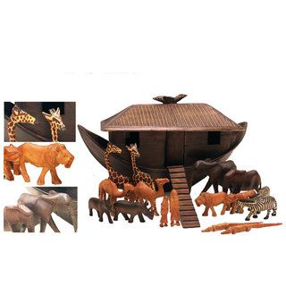 Fair Trade Hand Carved Noahs Ark Set (Kenya)