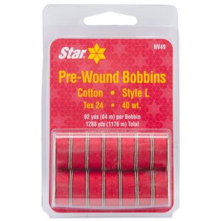 Star Cotton 92 Yard Red Thread Bobbins (Pack of 14)