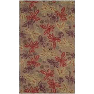 Martha Stewart Meadow Crimson/ Clover Wool Rug (26 x 43)