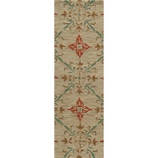 Hand tufted Copia Medallions Beige Polyester Rug