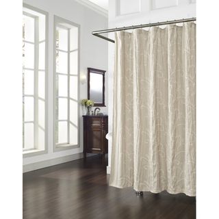 Vinery Embroidery Linen Shower Curtain