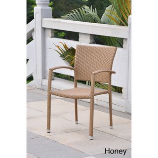 Barcelona Resin Wicker Square Back Outdoor Stackable Armchair