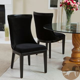Christopher Knight Home Collins Black Leather Hourglass Dining Chairs