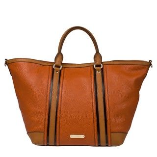 Burberry Large Tangerine Leather Tote