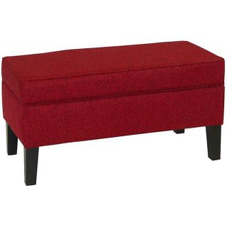 Westport Upholstered Deep Red Storage Bench