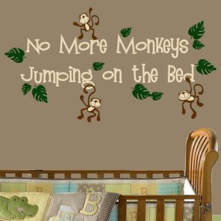 Vinyl No More Monkeys Jumping on the Bed Wall Decal