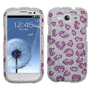MyBat Samsung Galaxy S III / S3 Purple Leopard Rhinestone Case