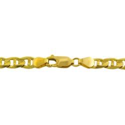 14k Yellow Gold Mens Solid 18 inch Mariner Link Necklace