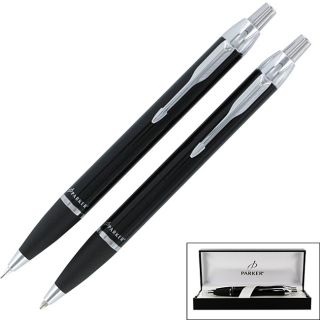 Parker IM Black Chrome Trim Ballpoint Pen and Mechanical Pencil Gift