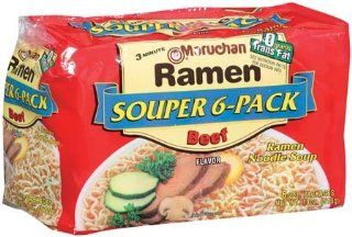 Maruchan Souper 6   Pack Ramen Noodle Soup Beef   4 Pack 