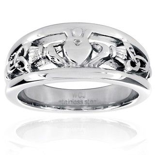 Stainless Steel Tapered Claddagh Band