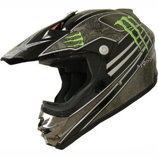 DOT Dirt Bike ATV Motocross Helmet Monster 162 black/green (Large