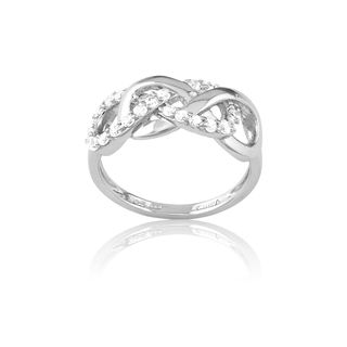La Preciosa Sterling Silver Cubic Zirconia Interlocking Infinity Ring