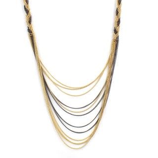 Two tone Braided Chain Necklace