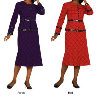 Divine Apparel Womens Plus Size Purple Bold Button Down Womens Skirt