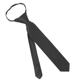 Solid Color Toddler Boys 11 Inch Zipper Tie   Black