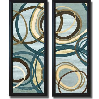Jeni Lee Tuesday Blue Panel I and II Framed 2 piece Canvas Art Set