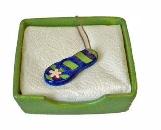 Green Flip Flop Weighted Napkin Holder Caddy Party Office