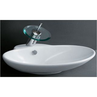 Porcelain Oval White Bathroom Vessel Sink