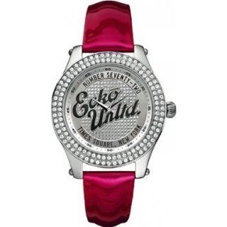 Marc Ecko Ladies Watch E10038m4 with Rollie Silver Dial and Red Patent