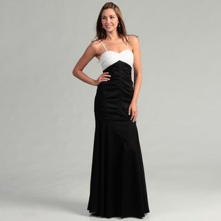 Hailey Adrianna Papell White/ Black Beaded Gown