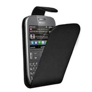 Etui Nokia asha 311 polyuréthane noir   etui portefeuille , matière